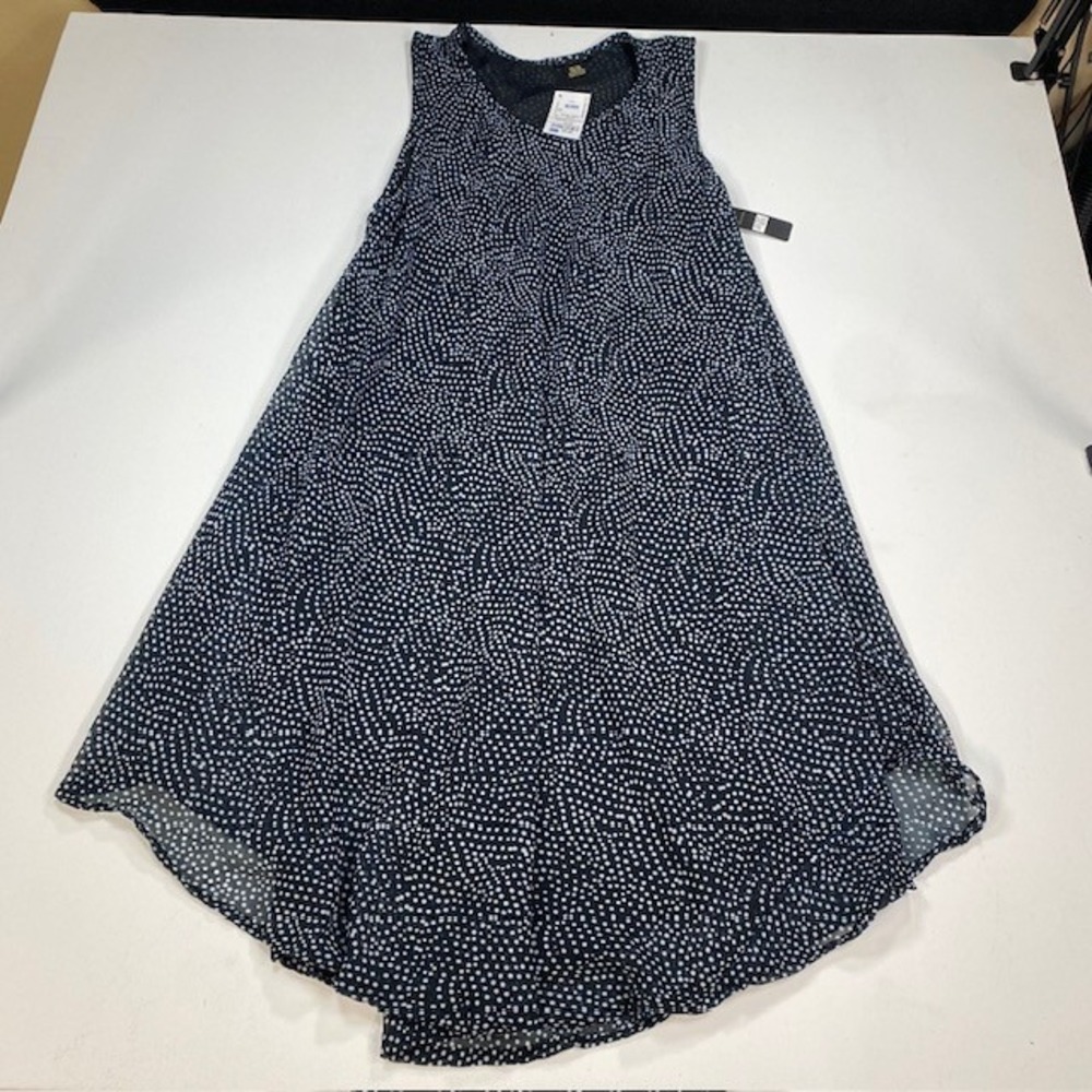 Navy‎ Blue Polka Dot Sleeveless High-Low Dress Ana & Rose REL701 One Size NEW